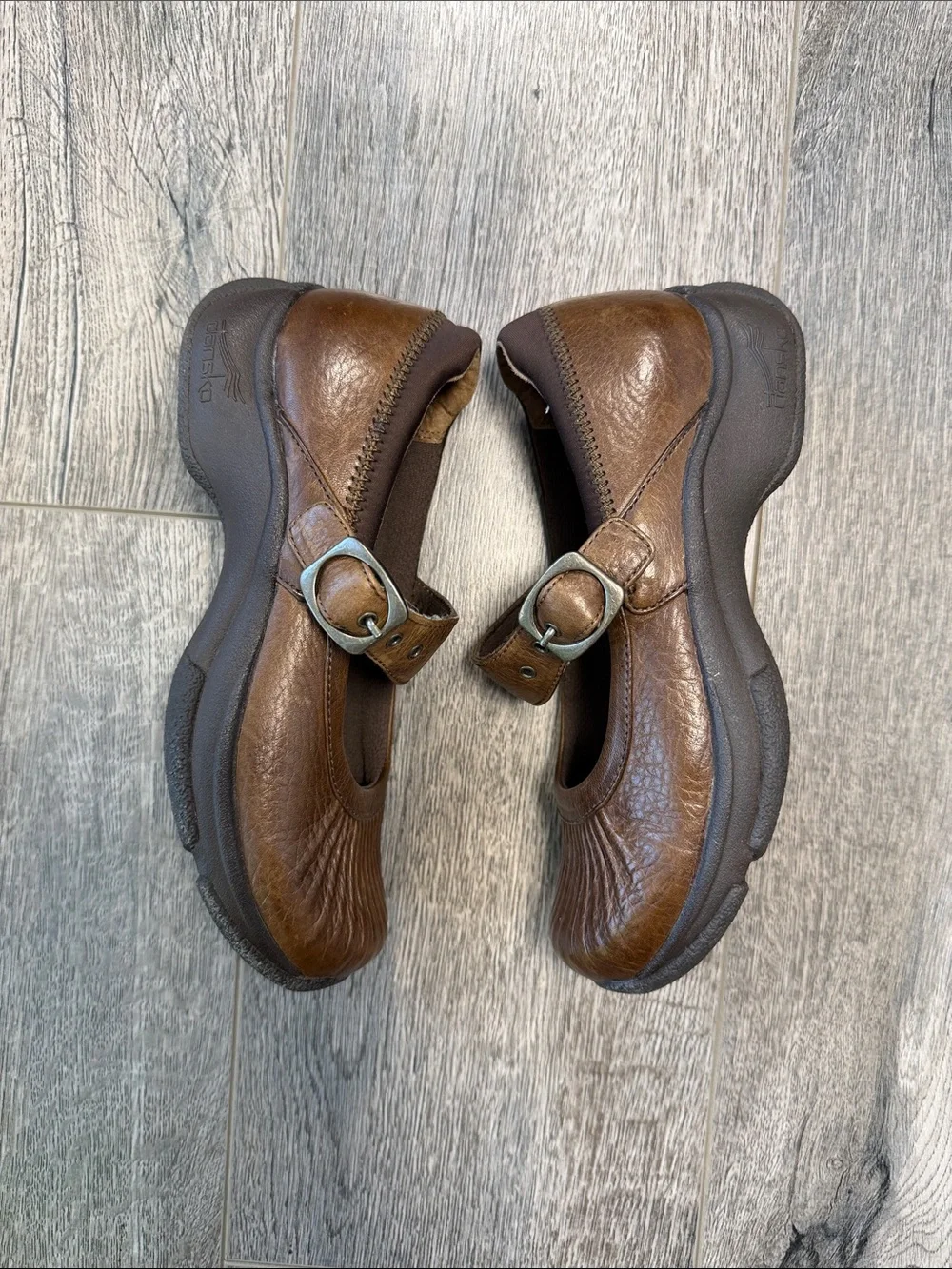 Dansko Brown Mary Jane Flats with Buckle Strap